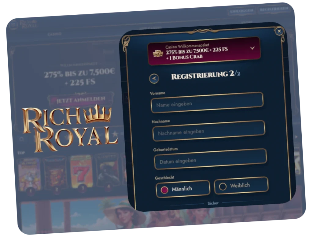 RichRoyal Casino Registrierung