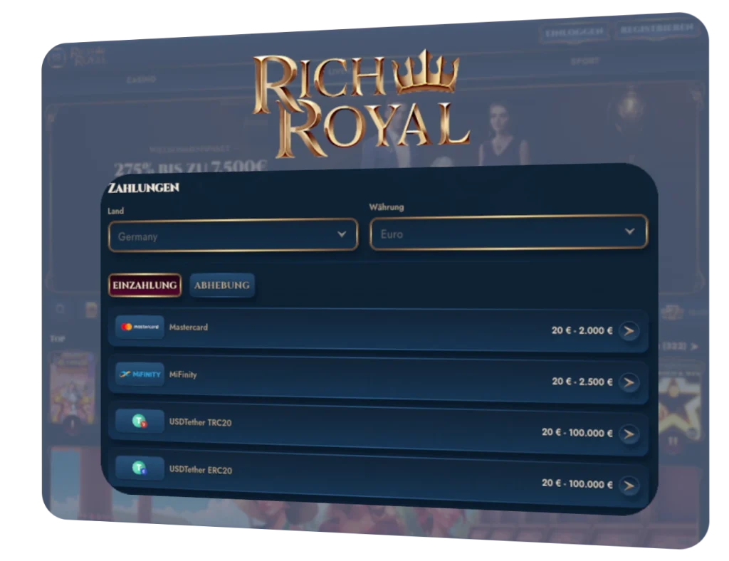 RichRoyal-Einzahlung