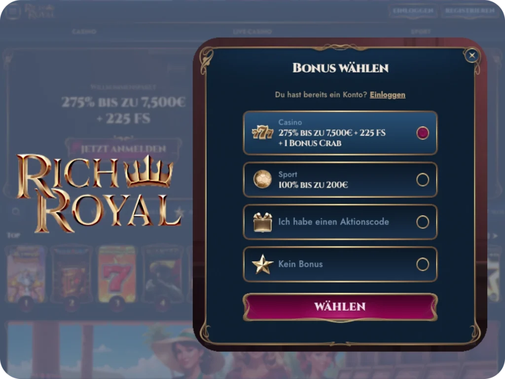 RichRoyal Welcome Bonus